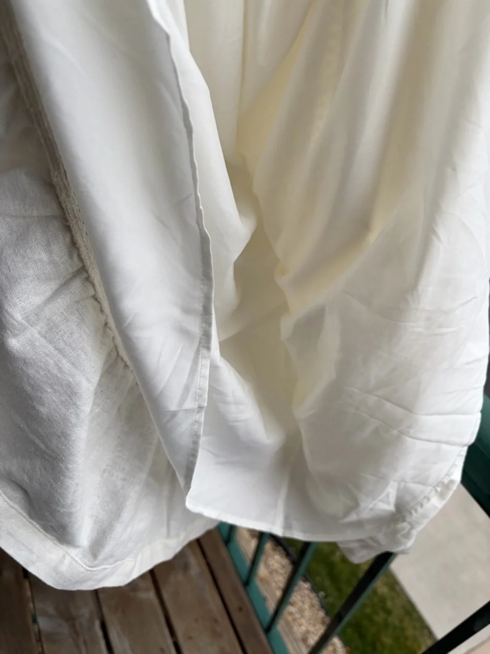 🆕 Taylor Porcelain White Linen Blend Tiered Dress Size 10, 12 Boho Mini Dress - Picture 9 of 17